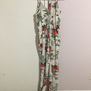 White flowery jumpsuit